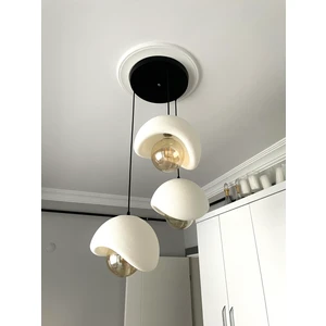 Beton Görünümlü Modern Şık Iskandinav Tarz 3 Başlıklı Avize (25CM) (Rustik Ampul Hediyeli) Nestvibe