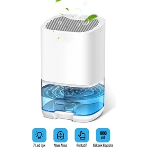 1000ML Su Hazneli LED Işıklı Nem Alma Cihazı