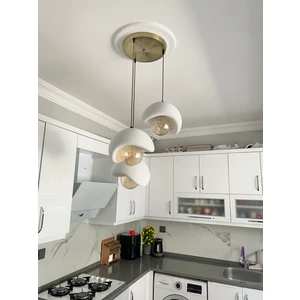 Beton Görünümlü Modern Şık Iskandinav Tarz 3 Başlıklı Avize (25CM) (Rustik Ampul Hediyeli) Nestvibe