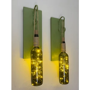 Mes Reves Design LED Işıklı Yeşil Renkli Duvar Aplik 2'li Set