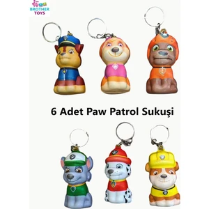 Brother Toys Sukuşi 6 Adet Kurtarıcı Köpekler Paw Patrol Oyuncak 7 Cm. Squishy