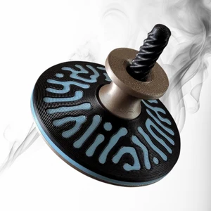 3D Baskı Desenli Dönen Topaç – Spiral, Nokta ve Örgü Model – El ile Çevirmeli Eğitici Oyuncak