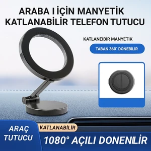 Araç Içi Telefon Tutucu Vakumlu Magsafe Destekli Manyetik Mıknatıslı Masa Üstü Duvar Telefon Standı