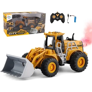 Brother Toys Buhar Çıkartan Uzaktan Kumandalı Kazıcı Inşaat Aracı Sesli Işıklı 1:32 Kepçe Ekskavatör Buldozer