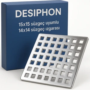 15X15 Uyumlu 14X14 Krom Süzgeç Izgarası – Paslanmaz Çelik, Dayanıklı ve Şık Tasarım