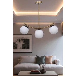 Velvet 3 Lü Eskitme Beyaz Camlı Plafonyer Avize