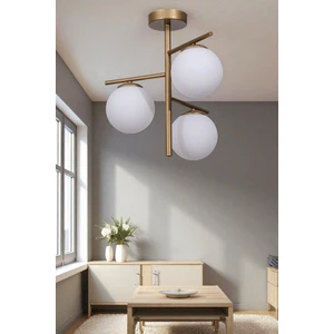 Terra 3 Lü Eskitme Beyaz Camlı Plafonyer Avize