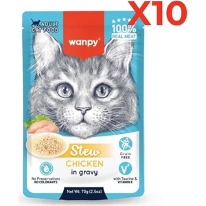 Stew Pouch Tavuklu Yaş Kedi Maması 70G 10'lu Paket