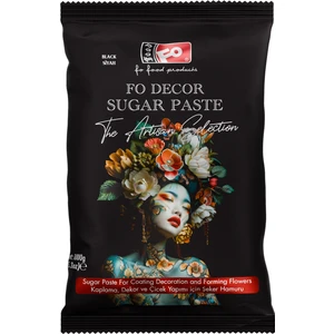 Siyah Fodekor Kaplama, Dekor ve Çiçek Yapımı için Şeker Hamuru 1 kg