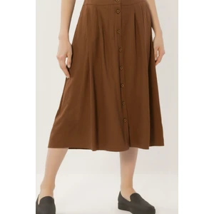 Önü Düğmeli Midi Boy Etek