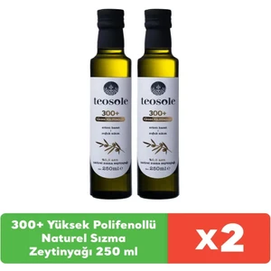 300+ Yüksek Polifenollü Zeytinyağı Naturel Sızma Zeytinyağı 250 ml x 2 Adet