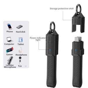 Type-C To Type-C Anahtarlık Tipi 240W 80GBPS 8k60Hz Mini Kablo Otgzb Siyah