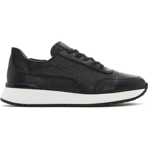 Erkek Siyah Bağcıklı Kalın Tabanlı Deri Casual Sneaker 25SFD6885FT