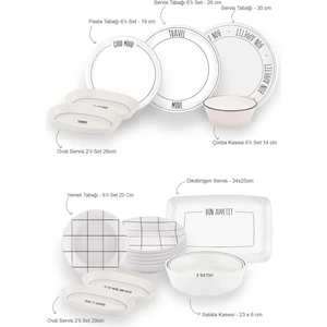 The Mia Daily Tunes Yemek Takımı 6 Kişilik 31 Parça