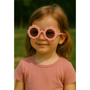 Kids Güneş Gözlüğü Pembe Papatya Çerçeve Uv 400 Korumalı Ce Belgeli Güneş Gözlüğü