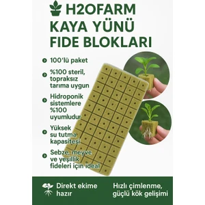 Kaya Yünü Fide Blokları 100’LÜ – Hidroponik & Topraksız Tarım Için