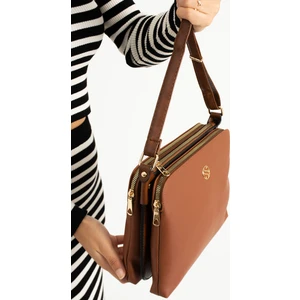 1329 Kadın 4 Bölmeli Suni Deri Ayarlanabilir Çapraz Askılı  Postacı Omuz Çantası