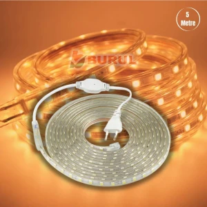 5 Metre Amber Işık Hortum Şerit LED Dış Ortam Aydınlatma 220V Fişli SB-6539
