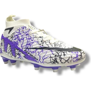 Yeni Model Çoraplı Krampon Beyaz Mor Desenli