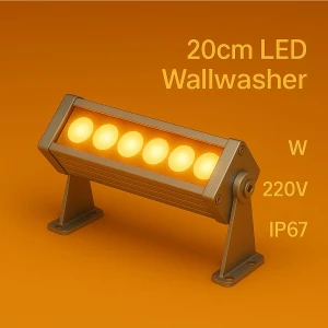 20CM 6W LED Wallwasher Amber | Dış Cephe, Minare, Bahçe Aydınlatma | Iç-Dış Kullanım IP65