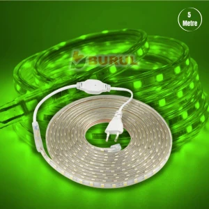 5 Metre Yeşil Işık Hortum Şerit LED Dış Ortam Aydınlatma 220V Fişli SB-6539