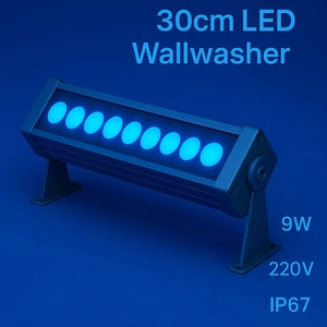 30CM 9W LED Wallwasher Mavi | Dış Cephe, Minare, Bahçe Aydınlatma | Iç-Dış Kullanım IP65