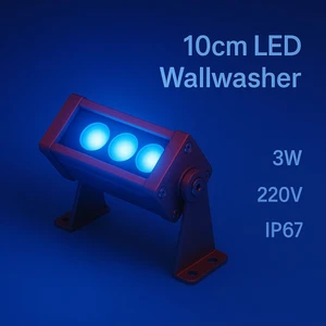 10CM 3W LED Wallwasher Mavi | Dış Cephe, Minare, Bahçe Aydınlatma | Iç-Dış Kullanım IP65