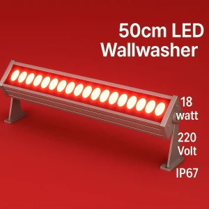50CM 18W LED Wallwasher Kırmızı | Dış Cephe, Minare, Bahçe Aydınlatma | Iç-Dış Kullanım IP65