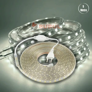 5 Metre Beyaz Işık Hortum Şerit LED Dış Ortam Aydınlatma 220V Fişli SB-6539