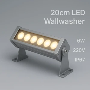 20CM 6W LED Wallwasher Naturel Beyaz 4000K | Dış Cephe, Minare, Bahçe Aydınlatma | Iç-Dış Kullanım