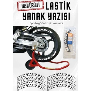 Lastik Yanak Yazısı Mıchelın Beyaz 3D + Yapışkan - Lnsmoto