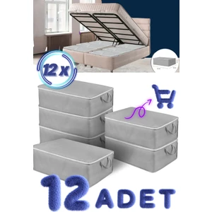 12 Adet Büyük Boy Bazaaltı ve Çekyat Hurç 64 x 45 x 22 cm Antrasit Gri Baza Altı Hurç Saklama Hurcu