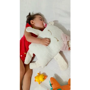 Çocuk Bebek Müslin Uyku Arkadaşı – Mimi Ayıcık El Yapımı Büyük Yastık