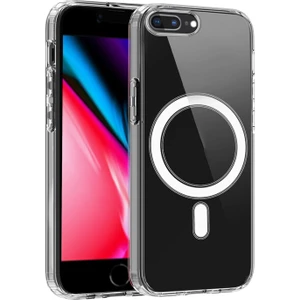 Caseworld Apple iPhone 8 Plus Kılıf Magsafe Kablosuz Şarj Destekli Şeffaf Silikon Kapak