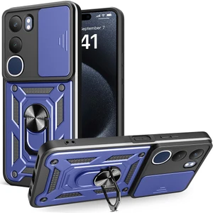 Vivo Y19S Kılıf Magnetik Standlı Kamera Korumalı Zore Sürgülü Vega Kapak