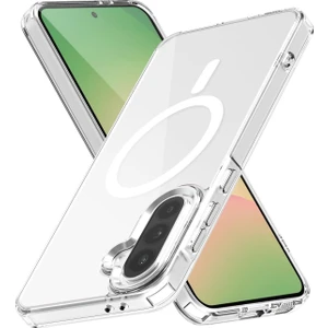 Caseart Samsung Galaxy A56 Kılıf Magsafe Kablosuz Şarj Destekli Şeffaf Silikon Kapak