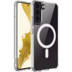 Caseart Samsung Galaxy S22 Kılıf Magsafe Kablosuz Şarj Destekli Şeffaf Silikon Kapak
