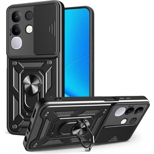 Vivo Y29 4G Kılıf Magnetik Standlı Kamera Korumalı Zore Sürgülü Vega Kapak