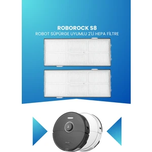Roborock S8 Robot Süpürge Uyumlu 2'li Hepa Filtre