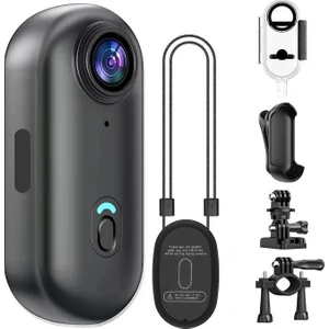 Mini 4K Wifi Aksiyon Kamerası Giyilebilir Vücut Kamerası Video Kaydedici Hafıza Kartı Hediye