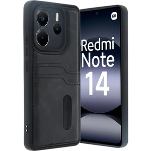 Xiaomi Redmi Note 14 4g Kılıf Sara Kartvizitli Deri Kılıf - Siyah - TOA6423-2978