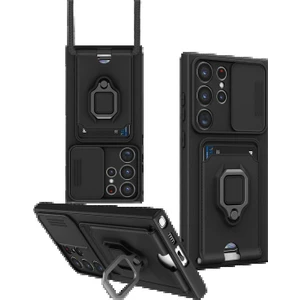 Samsung Galaxy S25 Ultra Kılıf Zuma Kartvizitli Yüzüklü Silikon - Siyah - TOA7450-8968