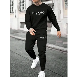 Milano Baskılı Erkek Eşofman Takımı - Alt Üst Takım - Rahat Kumaş - Caglisa