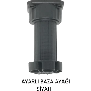 Ayarlanabilir Plastik Baza Ayağı 10-15 Cm, Siyah, Çok Amaçlı Dolap Ayağı