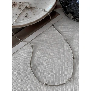 Gümüş Renk Kararmaz Paslanmaz Çelik Dorika Zincir Çelik Kolye