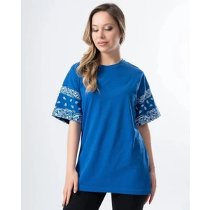 Kol Baskılı Unısex Tshirt - Rahat Oversize Pamuk Tshirt - Günluk Kulanım - Battal Kesim - Caglisa