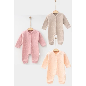 Raporlu Çiçek Desenli 3'lü Tulum