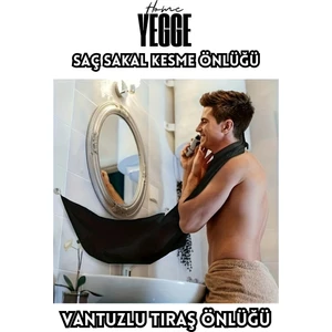 Saç Sakal Kesme Tıraş Önlüğü - Vantuzlu Traş Önlüğü Siyah Traş Örtüsü