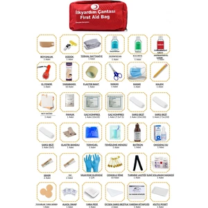 Doğal Eczane Yönetmeliğe Uygun Ilk Yardım Çantası 35 Parça Tam Kapsamlı