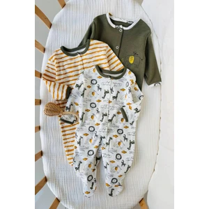 Hayvan - Meyve - Deniz Desenli 3'lü Patikli Tulum (Kız - Erkek - Yenidoğan)